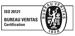 ISO 20121 Bureau Veritas B&W badge Badge ISO 20121 Des Pas En Avant